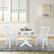 International Concepts 42 in. Solid Wood Round Drop Leaf Pedestal Table with 2 Dining Chairs in White K08-42DPT-23B-C617-2 - alternate 7